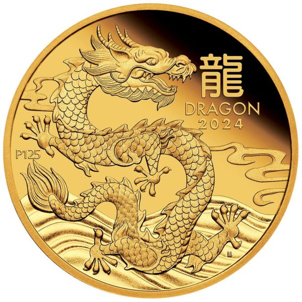 Lunar III PP 2024 - Jahr des Drachen - 1 OZ Gold - Polierte Platte