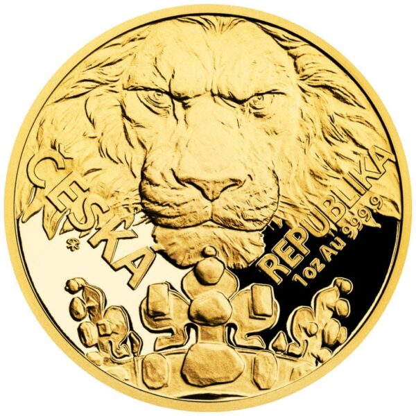 Tschechischer Löwe 2023 PP - 1 OZ Gold - Polierte Platte