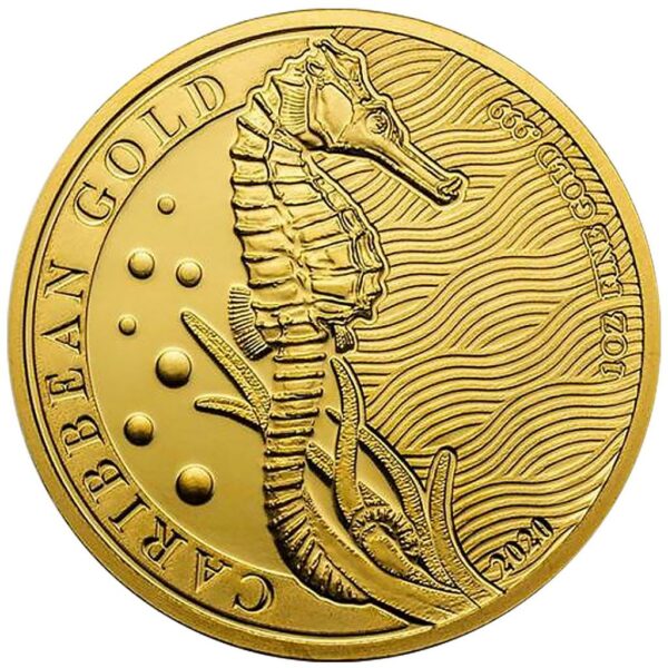 Barbados Seepferdchen 2020 - 1 OZ GOLD - Stempelglanz - Auflage: 100