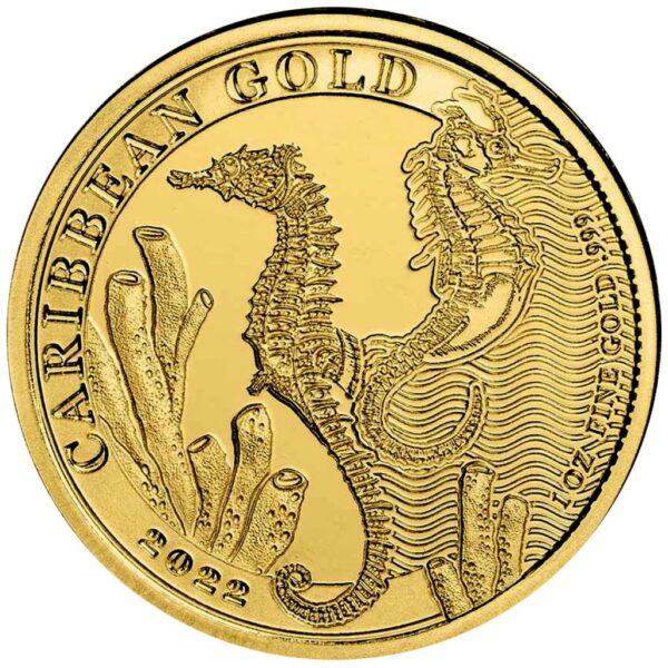 Barbados Seepferdchen 2022 - 1 OZ GOLD - Stempelglanz - Auflage: 100