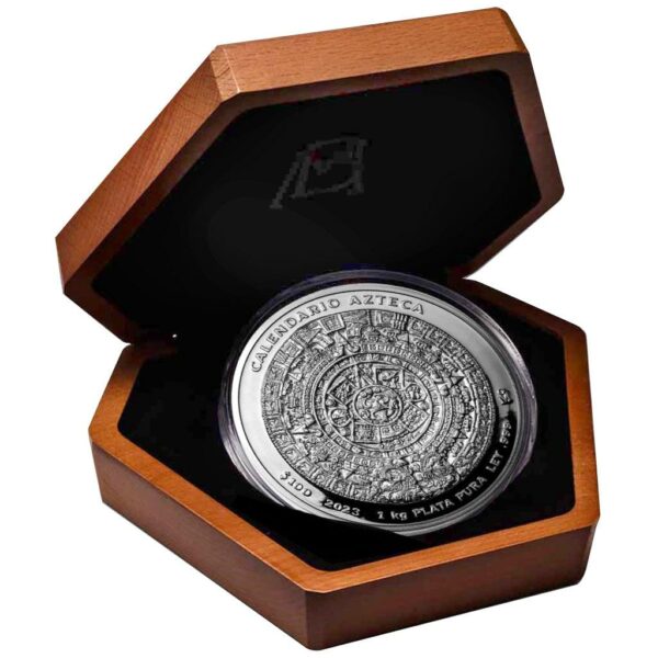 AZTEKEN Kalender 1 KG Proof 2023 - 100 Pesos - Silber - Prooflike – Bild 3