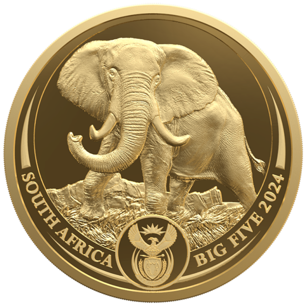 BIG FIVE 2024 PP - Serie III - ELEFANT - 1 OZ GOLD - Polierte Platte