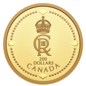 His Majesty King Charles III’s 2023 Royal Cypher - 200$ - 1 OZ GOLD - Polierte Platte