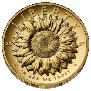 American Liberty 2025 Sunflower - 1 OZ GOLD - 100$  High Relief - Polierte Platte