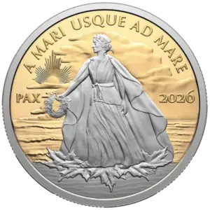 PEACE Dollar 2026 - Lady Peace - 1 OZ GOLD 200 $ - PP Proof - Platinbeschichtung